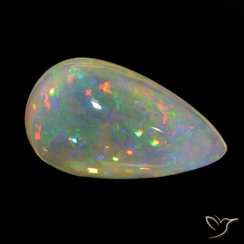 9.19 ct Multicolor Opal Stone, Natural Opal in Pear Cabochon Shape for Sale