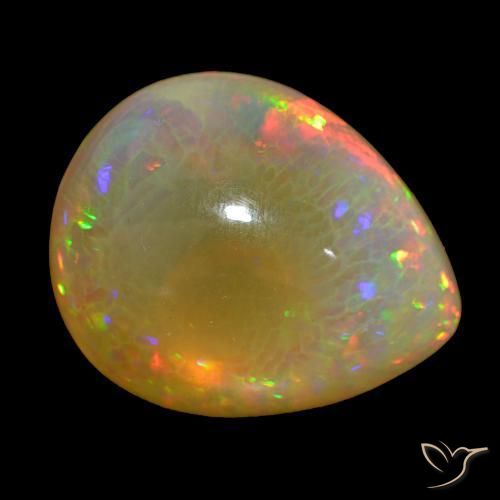24.54ct Multicolor Opal Gemstones, Pear Shape, Transparent