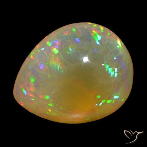 24.54 ct Multicolor Opal Stone, Natural Opal in Pear Cabochon Shape for Sale