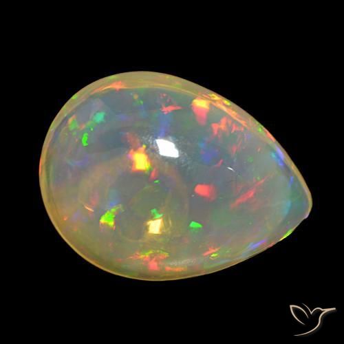 11.83 ct Multicolor Opal Stone, Natural Opal in Pear Cabochon Shape for Sale