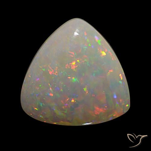10.82 ct Multicolor Opal Gemstone, Opal Gem in Trillion Cabochon Shape for Sale.