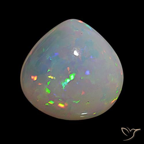 14.76 ct Multicolor Opal Gemstone, Opal Gem in Pear Cabochon Shape for Sale.