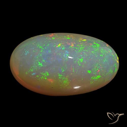 13.37 ct Multicolor Opal Gemstone, Opal Gem in Oval Cabochon Shape for Sale.