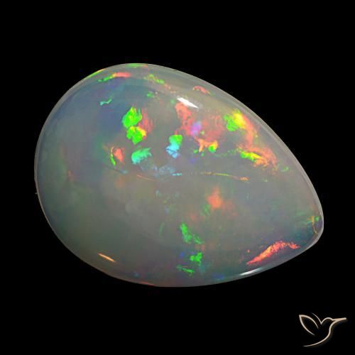 8.72 ct Multicolor Opal Stone, Natural Opal in Pear Cabochon Shape for Sale