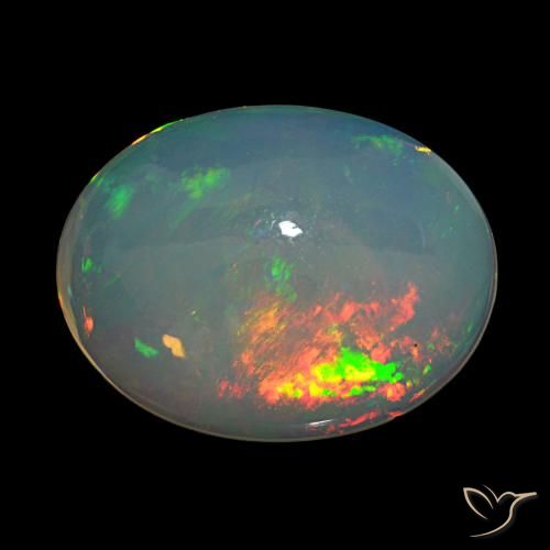 7.53 ct Multicolor Opal Gemstone, Opal Gem in Oval Cabochon Shape for Sale.