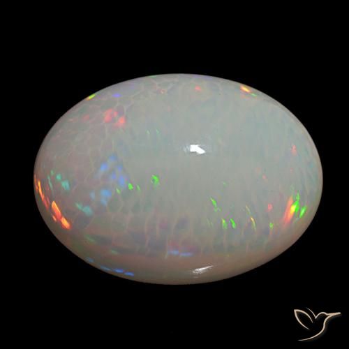 21.94 ct Multicolor Opal Gemstone, Opal Gem in Oval Cabochon Shape for Sale.