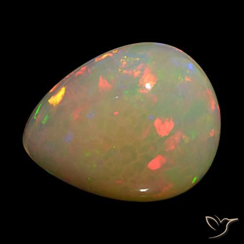 14.60 ct Multicolor Opal Gemstone, Opal Gem in Pear Cabochon Shape for Sale.