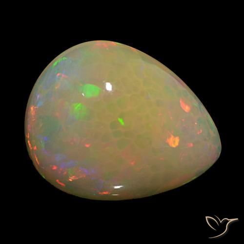 14.60 ct Multicolor Opal Stone, Natural Opal in Pear Cabochon Shape for Sale