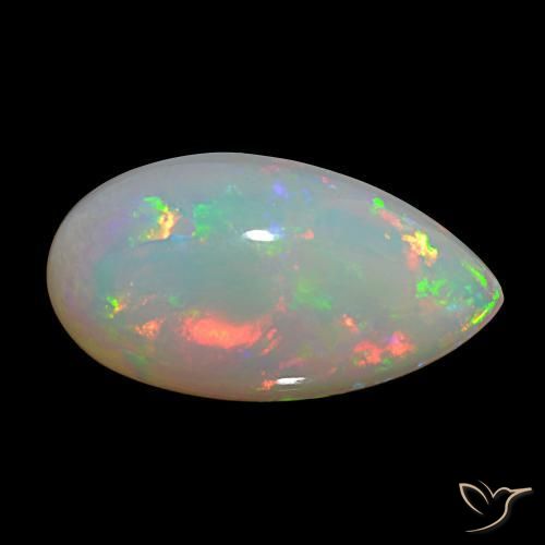 20.25 ct Multicolor Opal Stone, Natural Opal in Pear Cabochon Shape for Sale