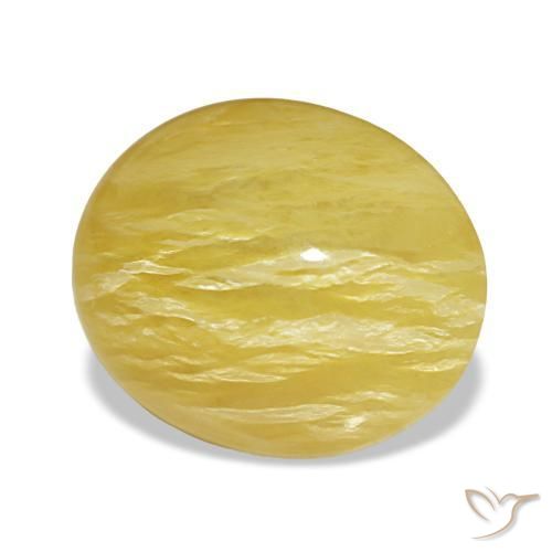 6.32 ct Yellow Opal Stone, Natural Opal in Oval Cabochon Shape for Sale