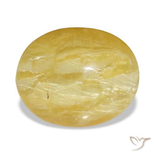 5.56 ct Yellow Opal Gemstone, Opal Gem in Oval Cabochon Shape for Sale.