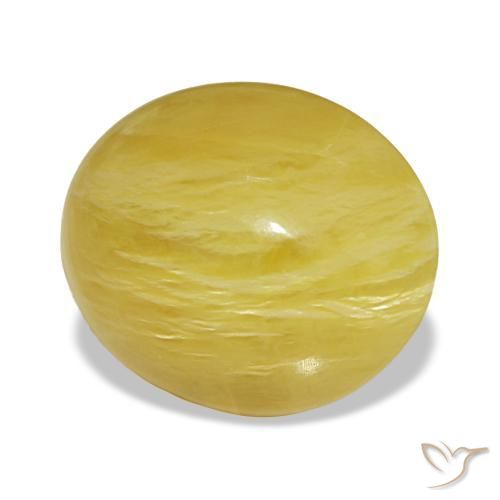6.36 ct Yellow Opal Stone, Natural Opal in Oval Cabochon Shape for Sale