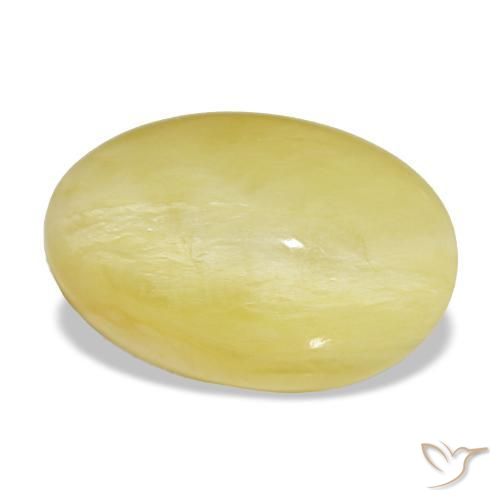 5.95 ct Yellow Opal Stone, Natural Opal in Oval Cabochon Shape for Sale