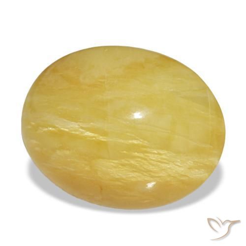 6.14 ct Yellow Opal Stone, Natural Opal in Oval Cabochon Shape for Sale