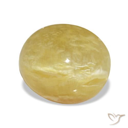 3.37 ct Yellow Opal Stone, Natural Opal in Oval Cabochon Shape for Sale