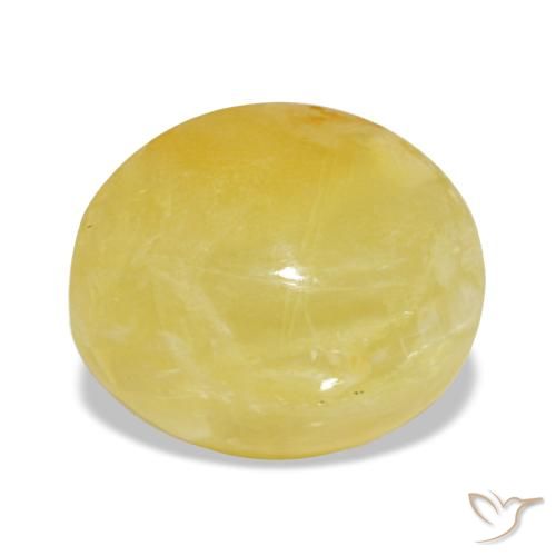 3.13 ct Yellow Opal Gemstone, Opal Gem in Oval Cabochon Shape for Sale.