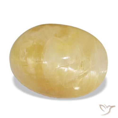 9.26 ct Yellow Opal Stone, Natural Opal in Oval Cabochon Shape for Sale
