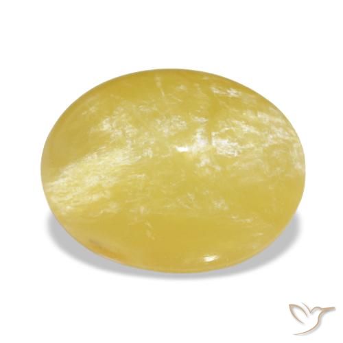 4.10 ct Yellow Opal Gemstone, Opal Gem in Oval Cabochon Shape for Sale.