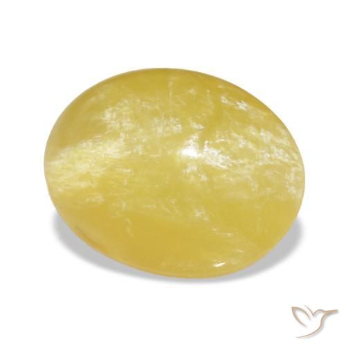 4.10 ct Yellow Opal Stone, Natural Opal in Oval Cabochon Shape for Sale