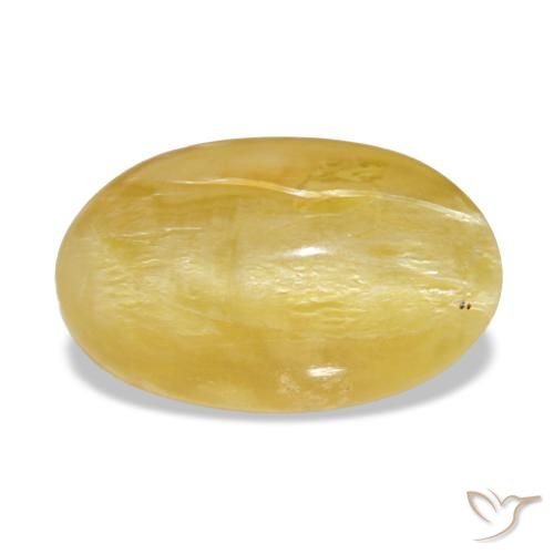 4.84 ct Yellow Opal Gemstone, Opal Gem in Oval Cabochon Shape for Sale.