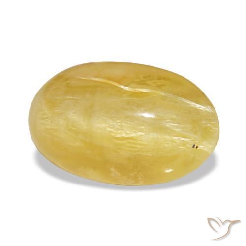 4.84 ct Yellow Opal Stone, Natural Opal in Oval Cabochon Shape for Sale