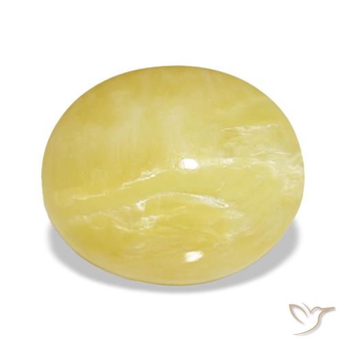 5.98 ct Yellow Opal Gemstone, Opal Gem in Oval Cabochon Shape for Sale.