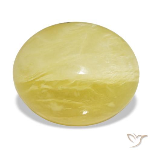 11.49 ct Yellow Opal Gemstone, Opal Gem in Oval Cabochon Shape for Sale.