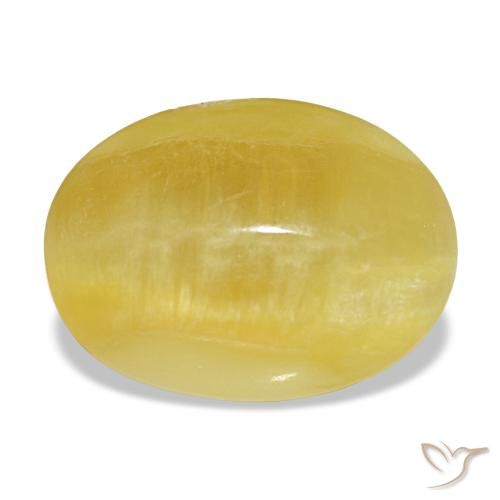 4.91 ct Yellow Opal Gemstone, Opal Gem in Oval Cabochon Shape for Sale.
