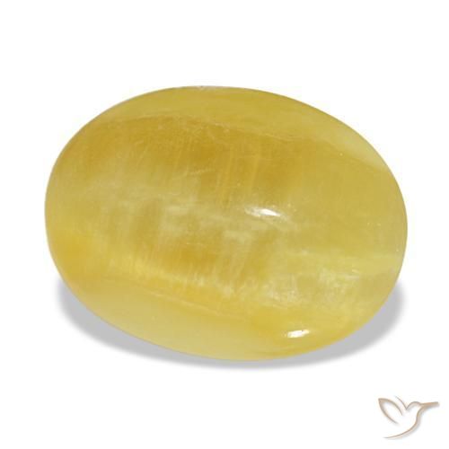 4.91 ct Yellow Opal Stone, Natural Opal in Oval Cabochon Shape for Sale
