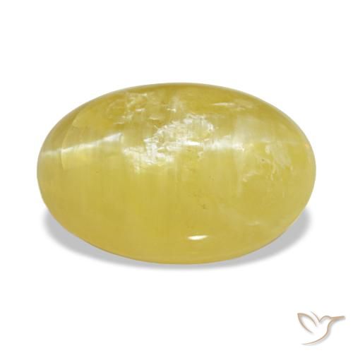 3.78 ct Yellow Opal Gemstone, Opal Gem in Oval Cabochon Shape for Sale.