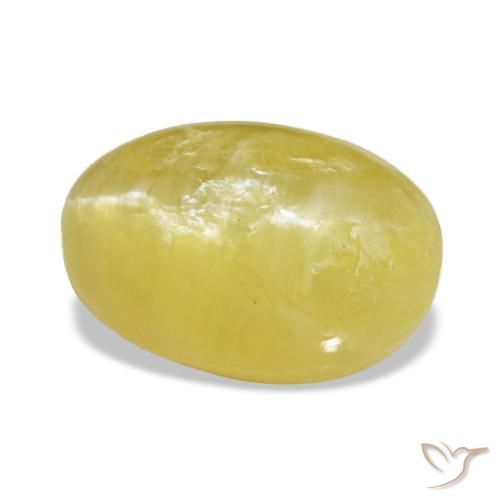 3.78 ct Yellow Opal Stone, Natural Opal in Oval Cabochon Shape for Sale