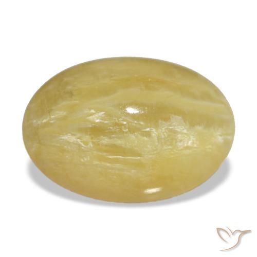 4.03 ct Yellow Opal Gemstone, Opal Gem in Oval Cabochon Shape for Sale.