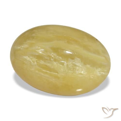 4.03 ct Yellow Opal Stone, Natural Opal in Oval Cabochon Shape for Sale