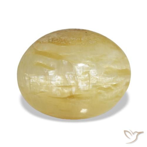 3.43 ct Yellow Opal Gemstone, Opal Gem in Oval Cabochon Shape for Sale.