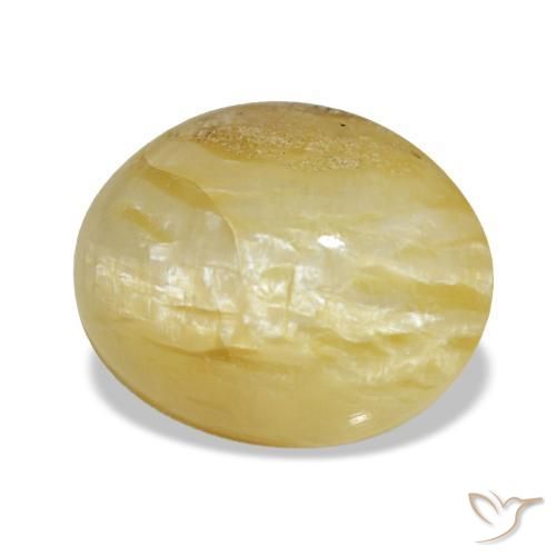 3.43 ct Yellow Opal Stone, Natural Opal in Oval Cabochon Shape for Sale
