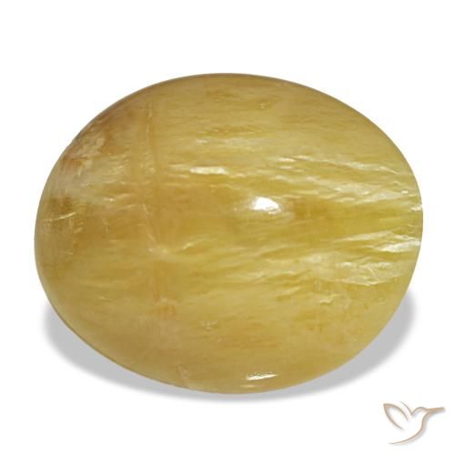5.55 ct Yellow Opal Gemstone, Opal Gem in Oval Cabochon Shape for Sale.