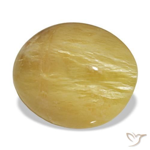 5.55 ct Yellow Opal Stone, Natural Opal in Oval Cabochon Shape for Sale