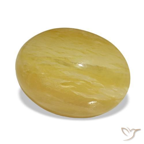 4.31 ct Yellow Opal Stone, Natural Opal in Oval Cabochon Shape for Sale