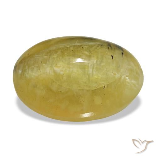 5.25 ct Yellow Opal Gemstone, Opal Gem in Oval Cabochon Shape for Sale.