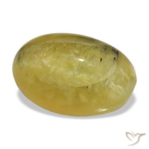 5.25 ct Yellow Opal Stone, Natural Opal in Oval Cabochon Shape for Sale