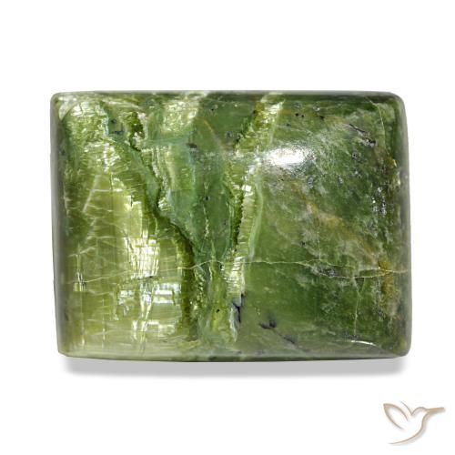 25.23 ct Green Opal Gemstone, Opal Gem in Baguette Cabochon Shape for Sale.