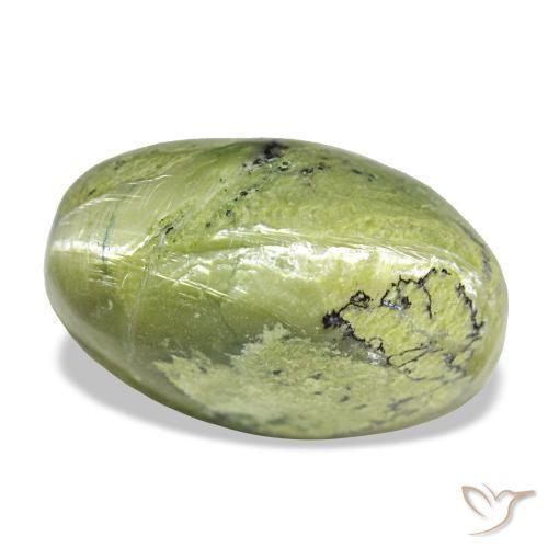 7.14 ct Green Opal Stone, Natural Opal in Oval Cabochon Shape for Sale