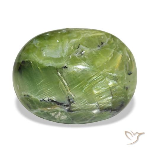 14.55 ct Green Opal Gemstone, Opal Gem in Oval Cabochon Shape for Sale.