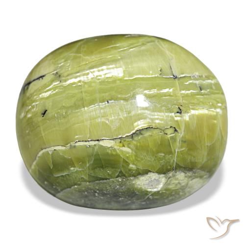 38.88 ct Green Opal Gemstone, Opal Gem in Oval Cabochon Shape for Sale.