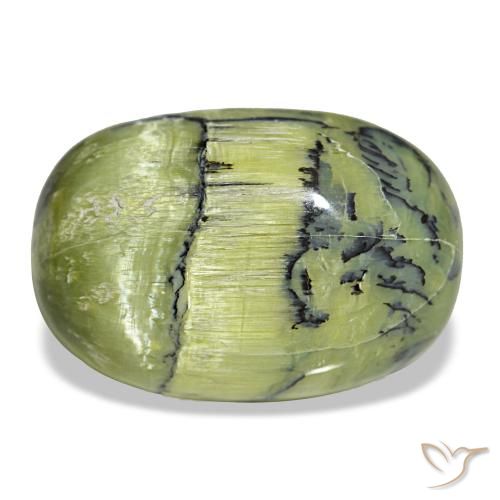 21.84 ct Green Opal Gemstone, Opal Gem in Oval Cabochon Shape for Sale.