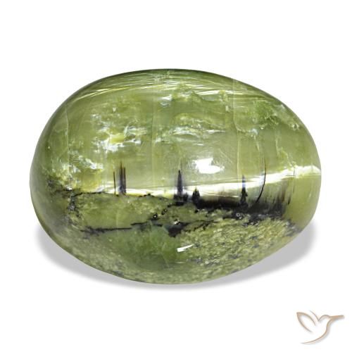 8.44 ct Green Opal Gemstone, Opal Gem in Oval Cabochon Shape for Sale.
