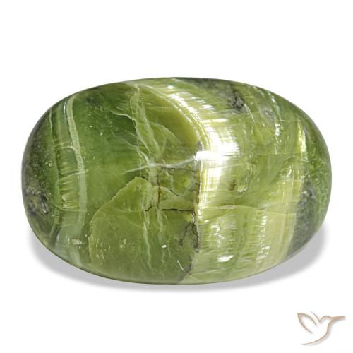 16.99 ct Green Opal Gemstone, Opal Gem in Oval Cabochon Shape for Sale.