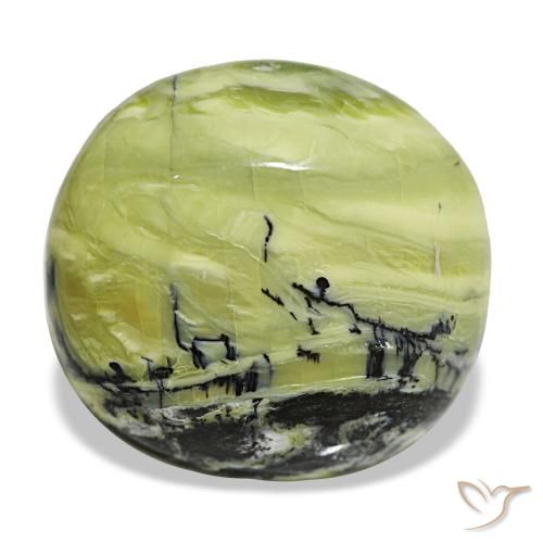 18.52 ct Green Opal Gemstone, Opal Gem in Cushion Cabochon Shape for Sale.