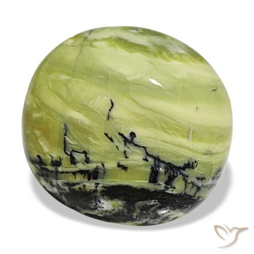 18.52 ct Green Opal Stone, Natural Opal in Cushion Cabochon Shape for Sale