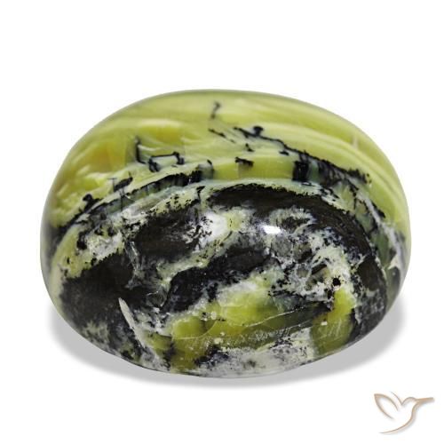 Opal Gemstone in 18.2 x 17.2 mm Size for Sale, Opal Stone in Warm Green Color